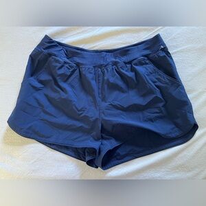 Lands’ End wide waistband women’s navy blue swim board shorts NWOT 20W
